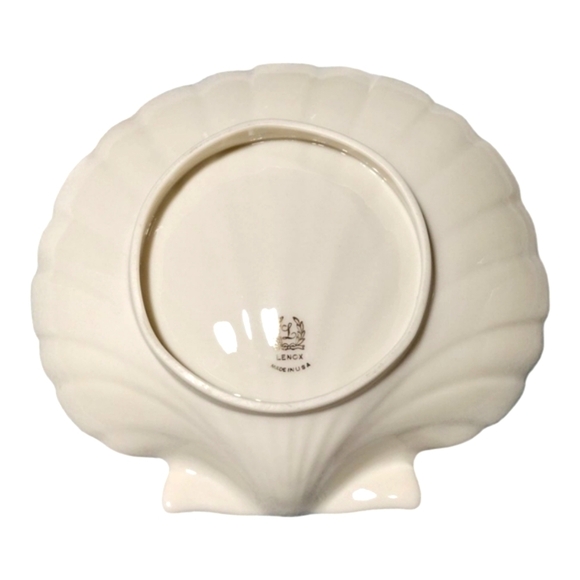 Lenox Vintage Clam Shell-Shaped Trinket Soap Dish with Gold Trim - Picture 3 of 7